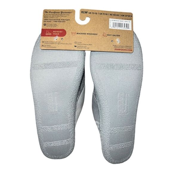 Dearfoams Samantha Chenille Scuff House Slippers Sleet Gray XL Wide NWT - Picture 2 of 3